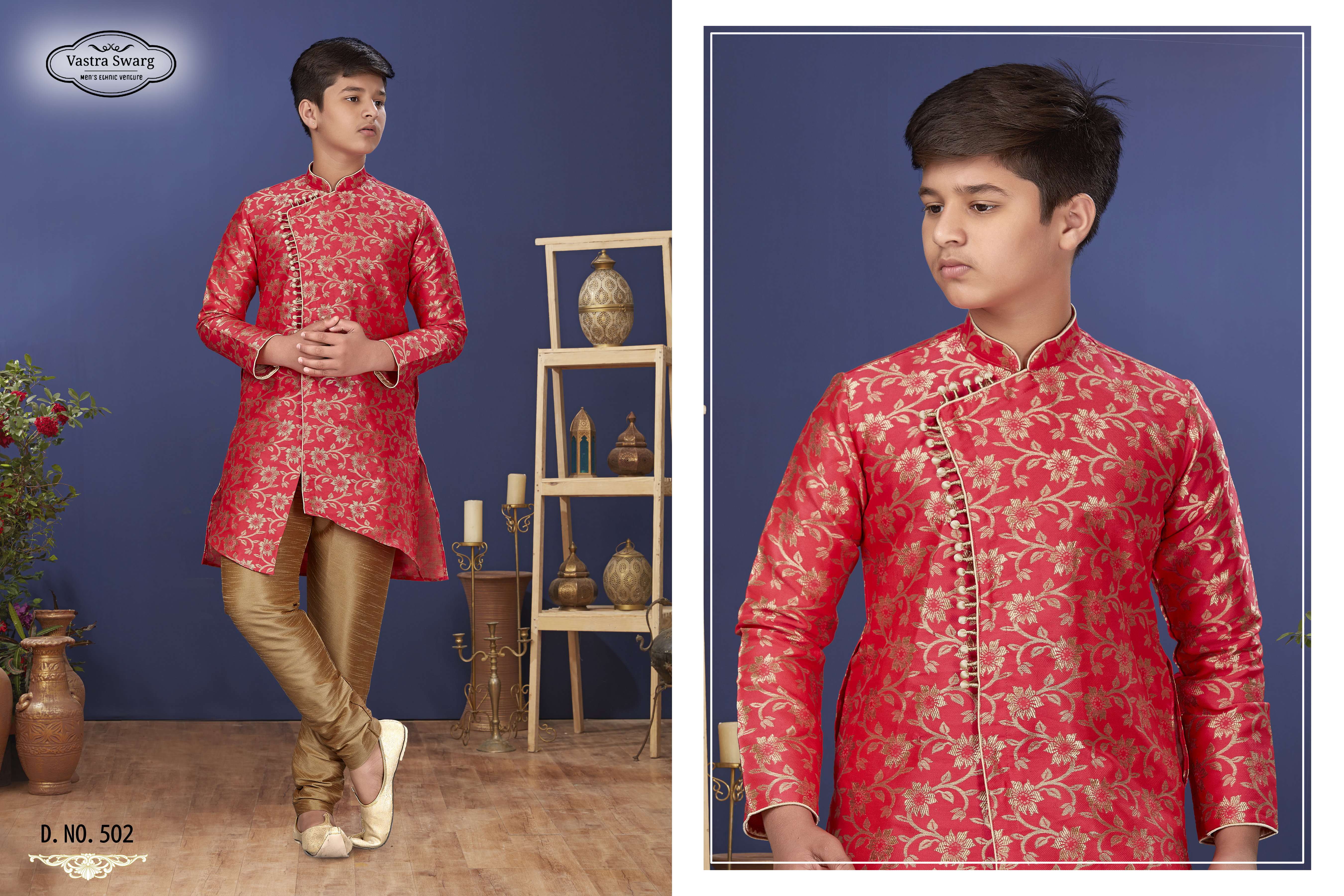 Swarg 501 to 508 Series Silk Festive Wear Kids Indo Western Collection
