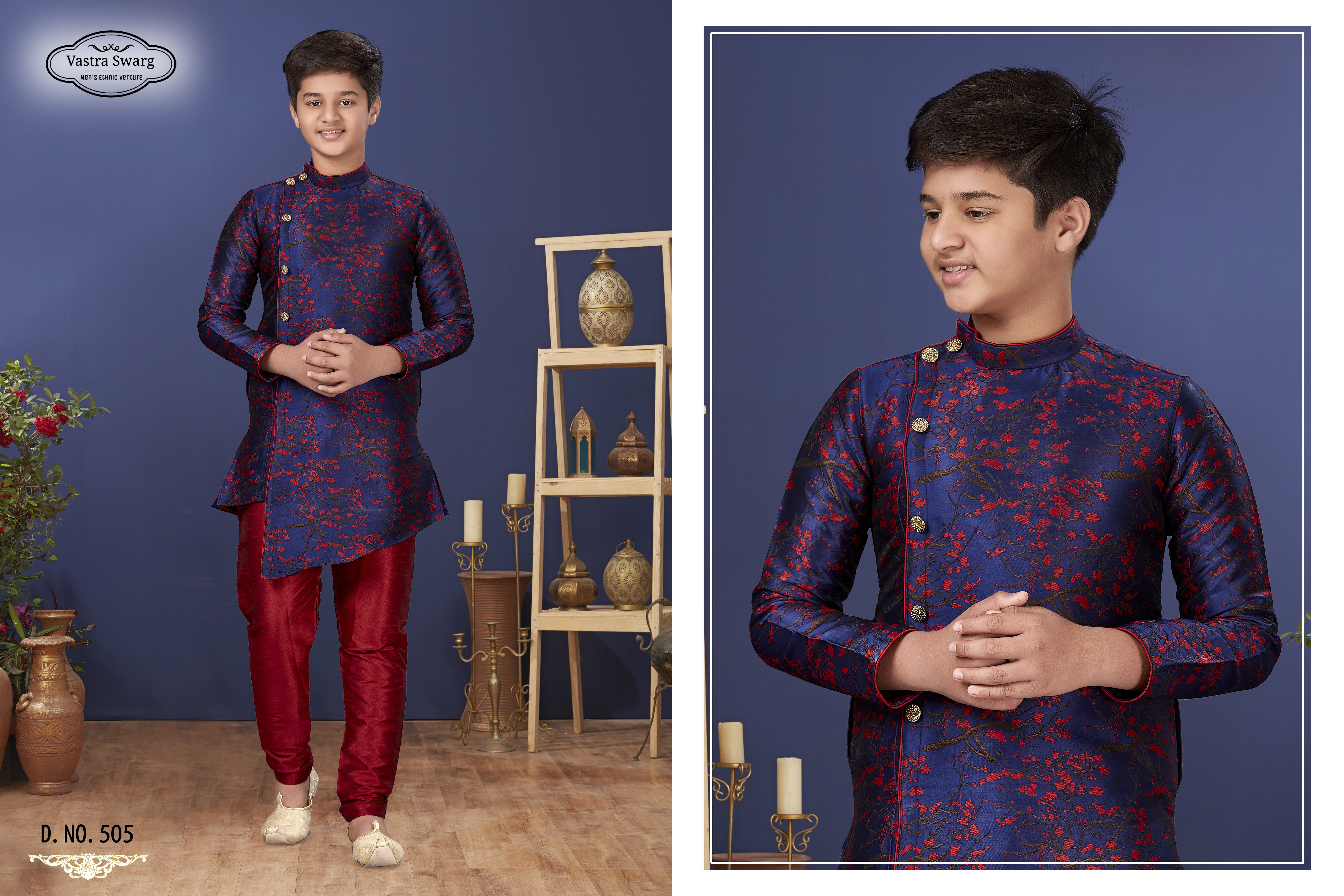 Swarg 501 to 508 Series Silk Festive Wear Kids Indo Western Collection