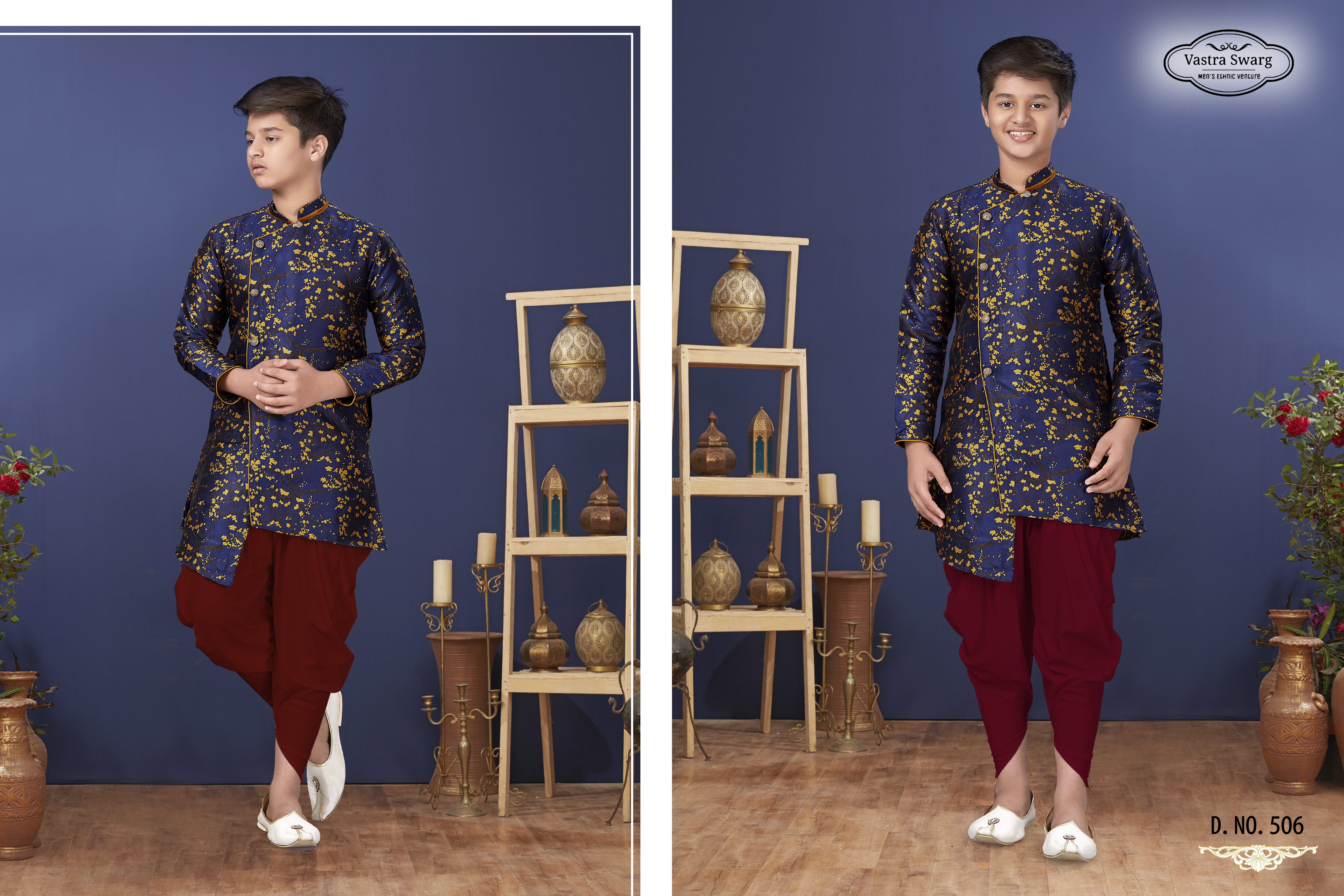 Swarg 501 to 508 Series Silk Festive Wear Kids Indo Western Collection