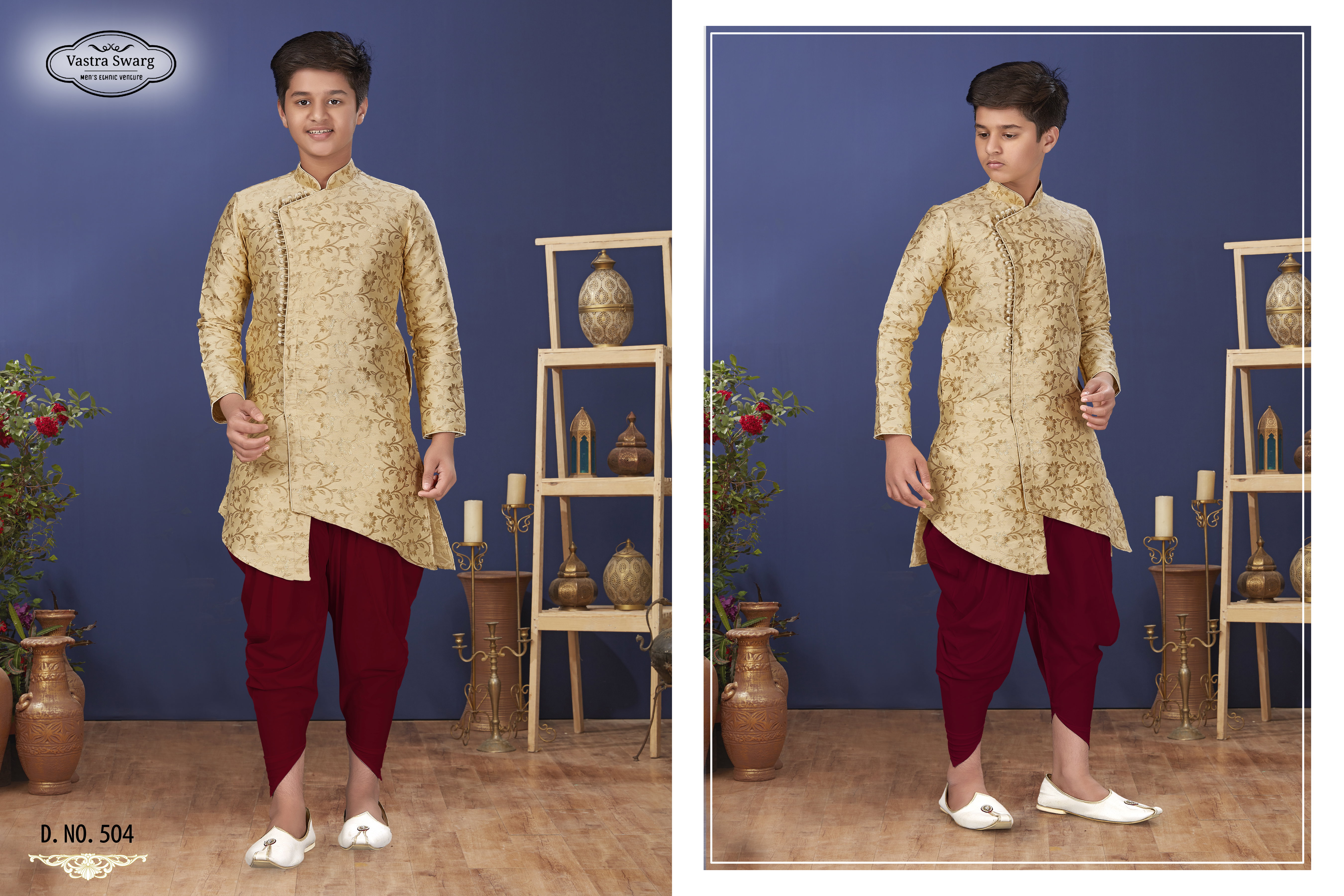 Swarg 501 to 508 Series Silk Festive Wear Kids Indo Western Collection