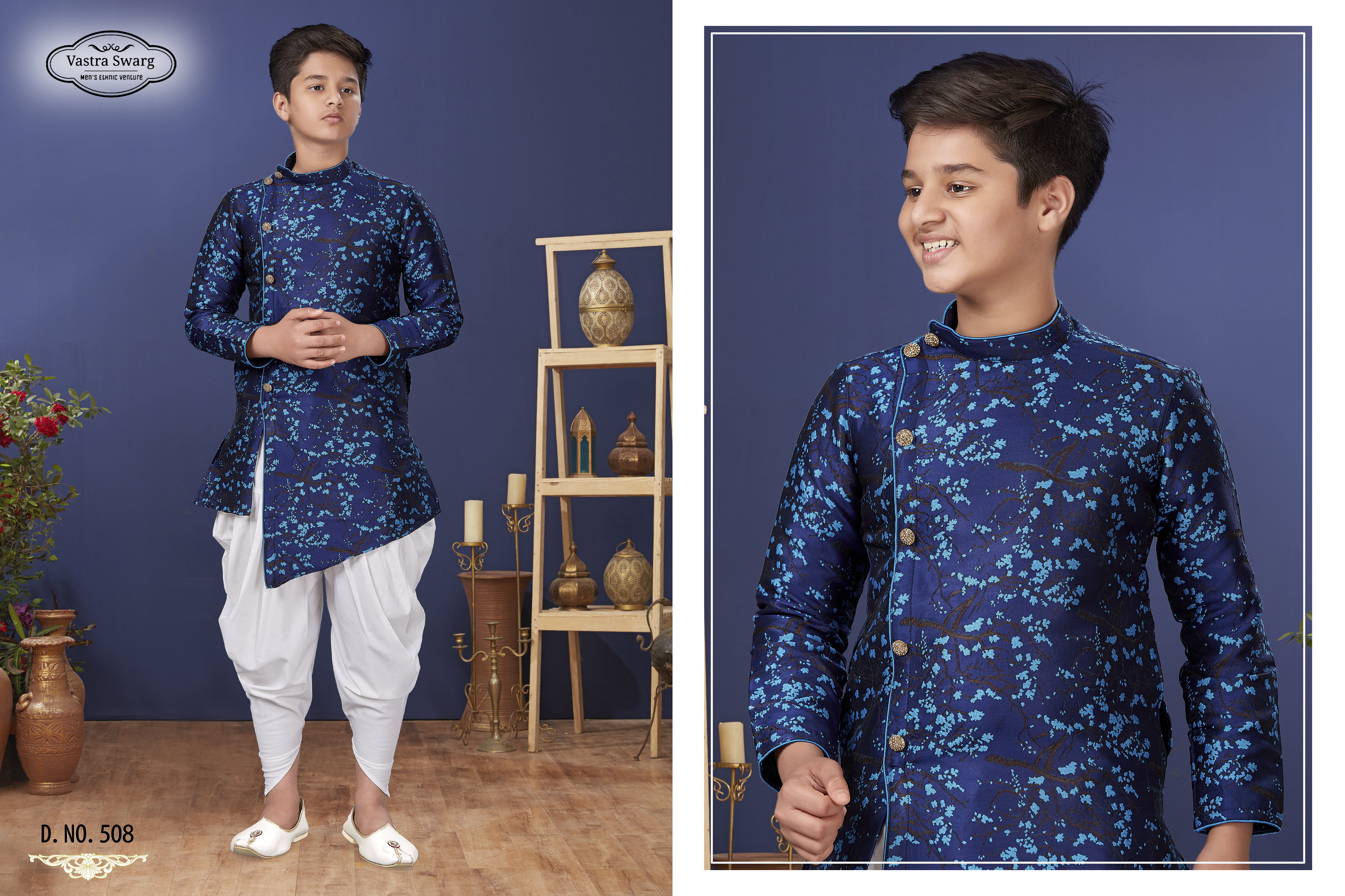 Swarg 501 to 508 Series Silk Festive Wear Kids Indo Western Collection