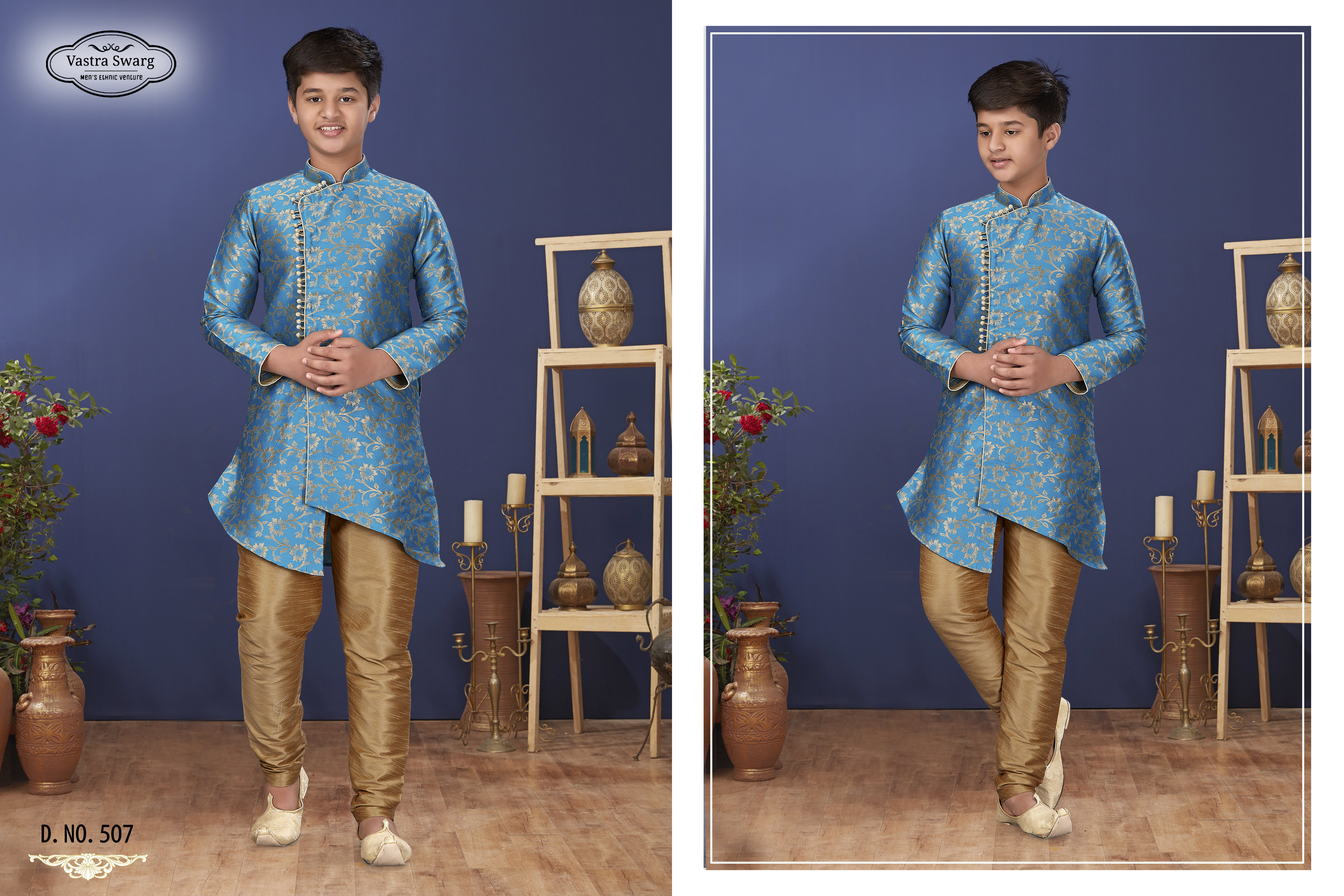 Swarg 501 to 508 Series Silk Festive Wear Kids Indo Western Collection