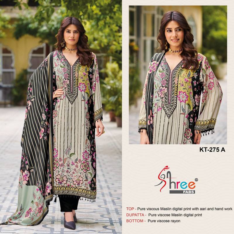 Shree Kt 275 Viscose Maslin Digital Print Salwar Suits