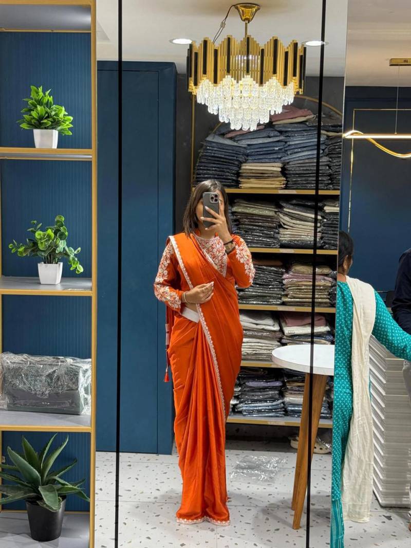 Bt 7105 Rangoli Silk Embroidered Ready To Wear Saree Collection