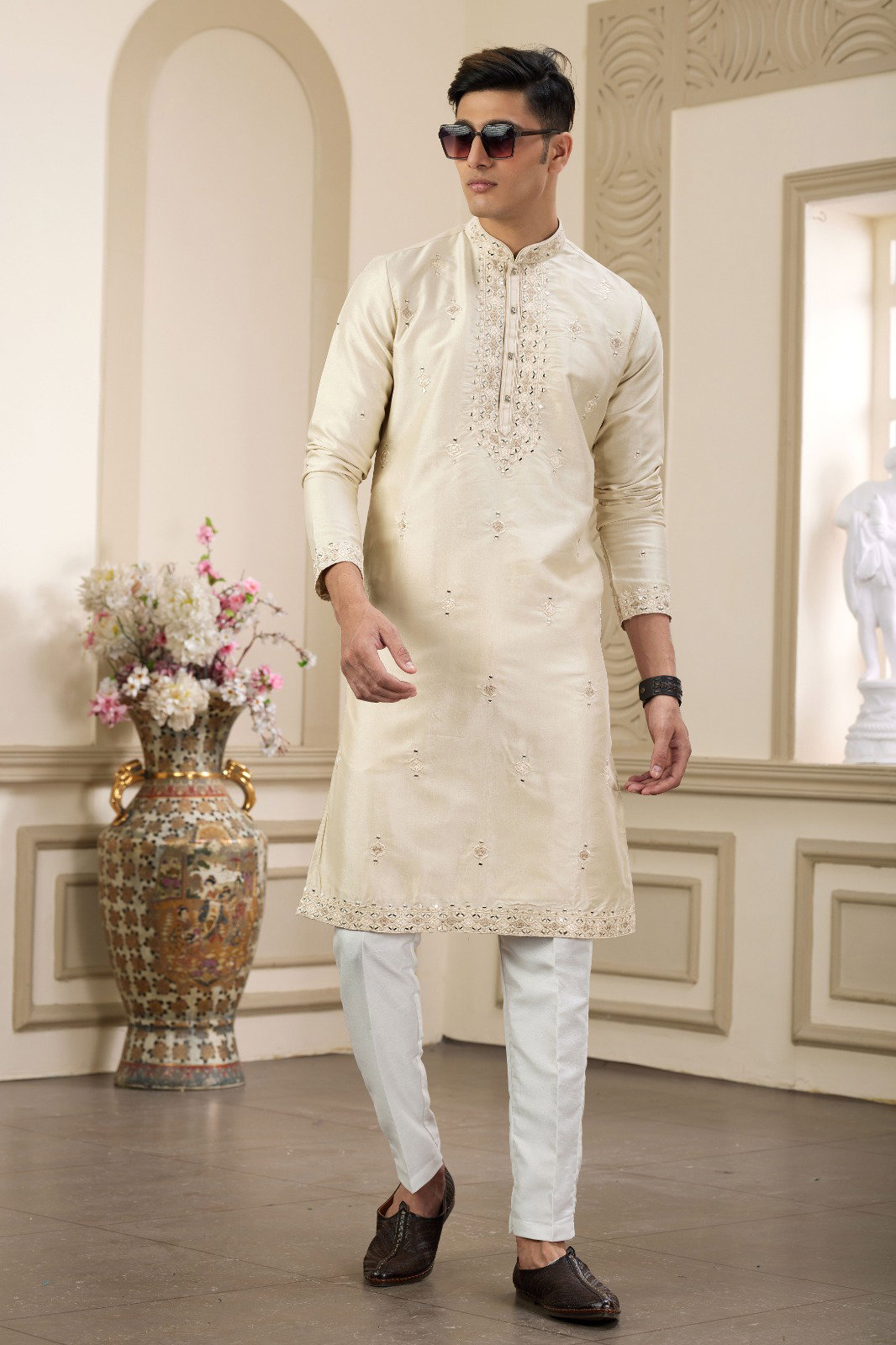 Sumi 02 Art Silk Staright Cut Mens Kurta Pajama Collection
