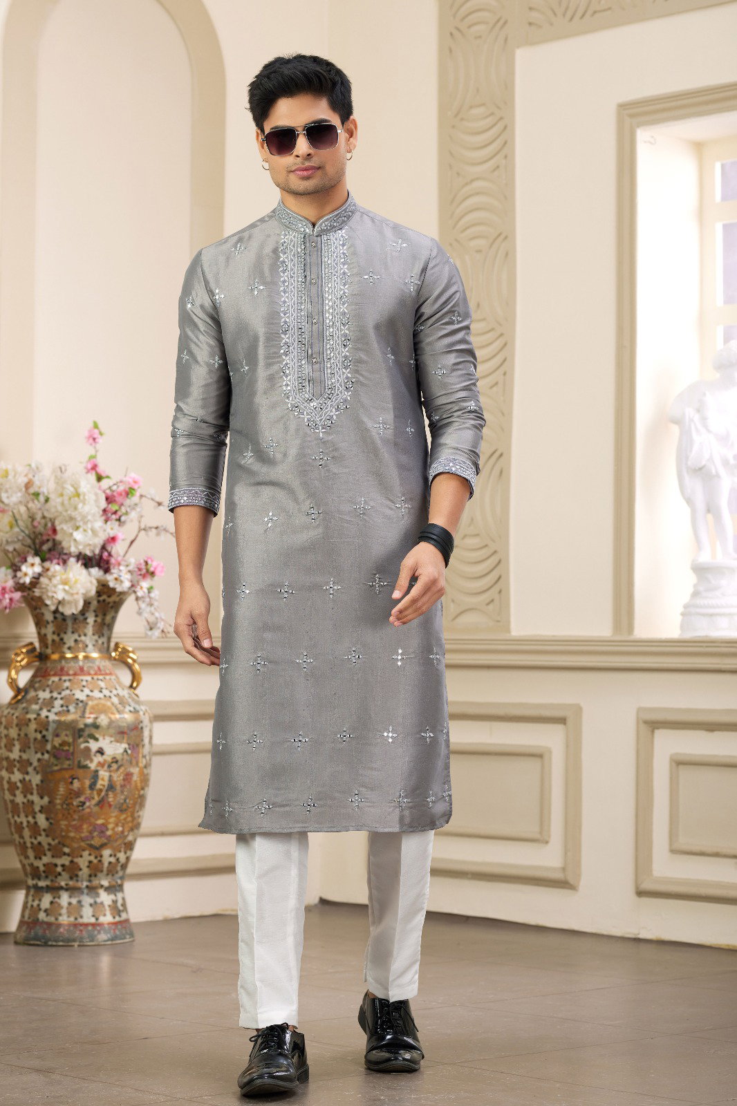 Sumi 02 Art Silk Staright Cut Mens Kurta Pajama Collection