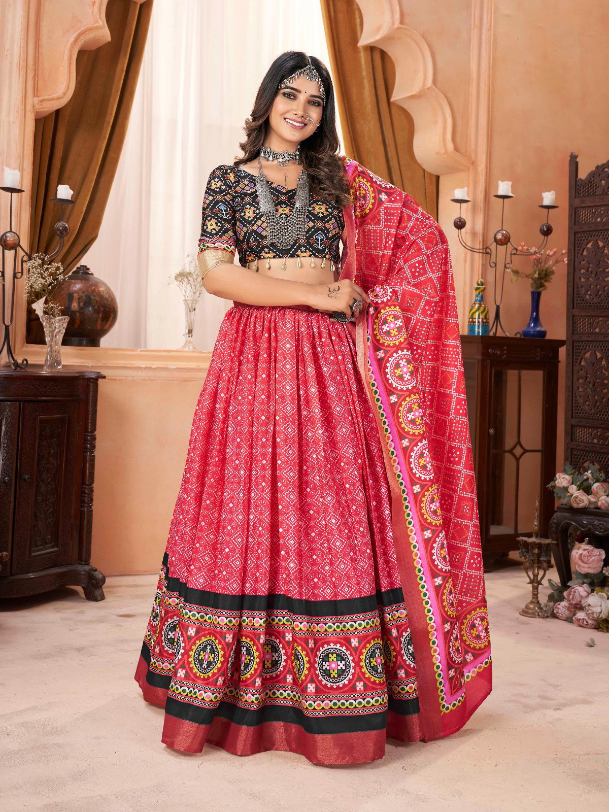 Shee Star Navratri Special Silk Cotton Printed lehenga Choli