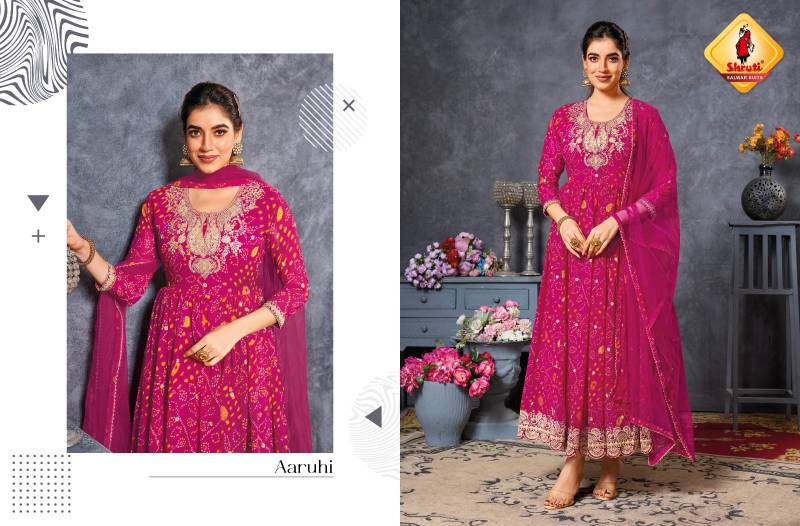 Shruti Sajawat Vol 2 Georgette With Bandhani Gown With Dupatta