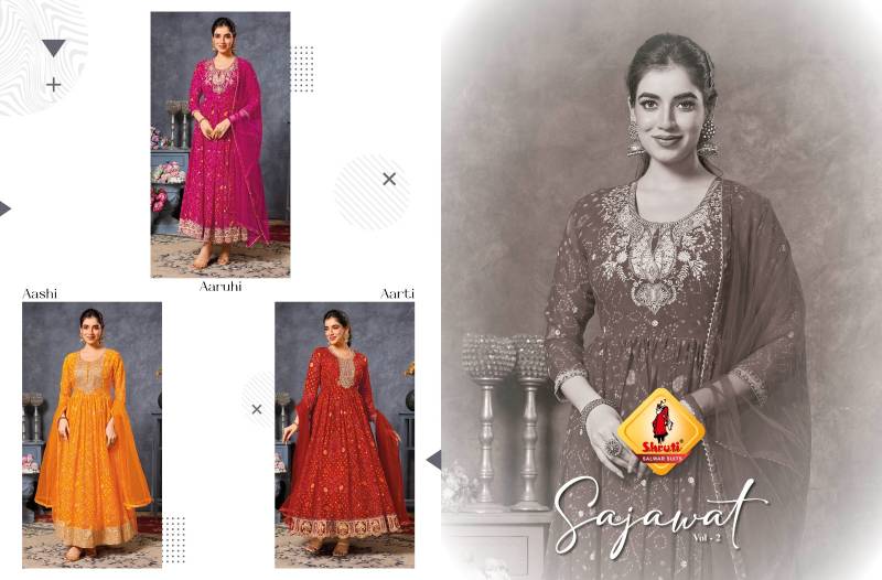 Shruti Sajawat Vol 2 Georgette With Bandhani Gown With Dupatta