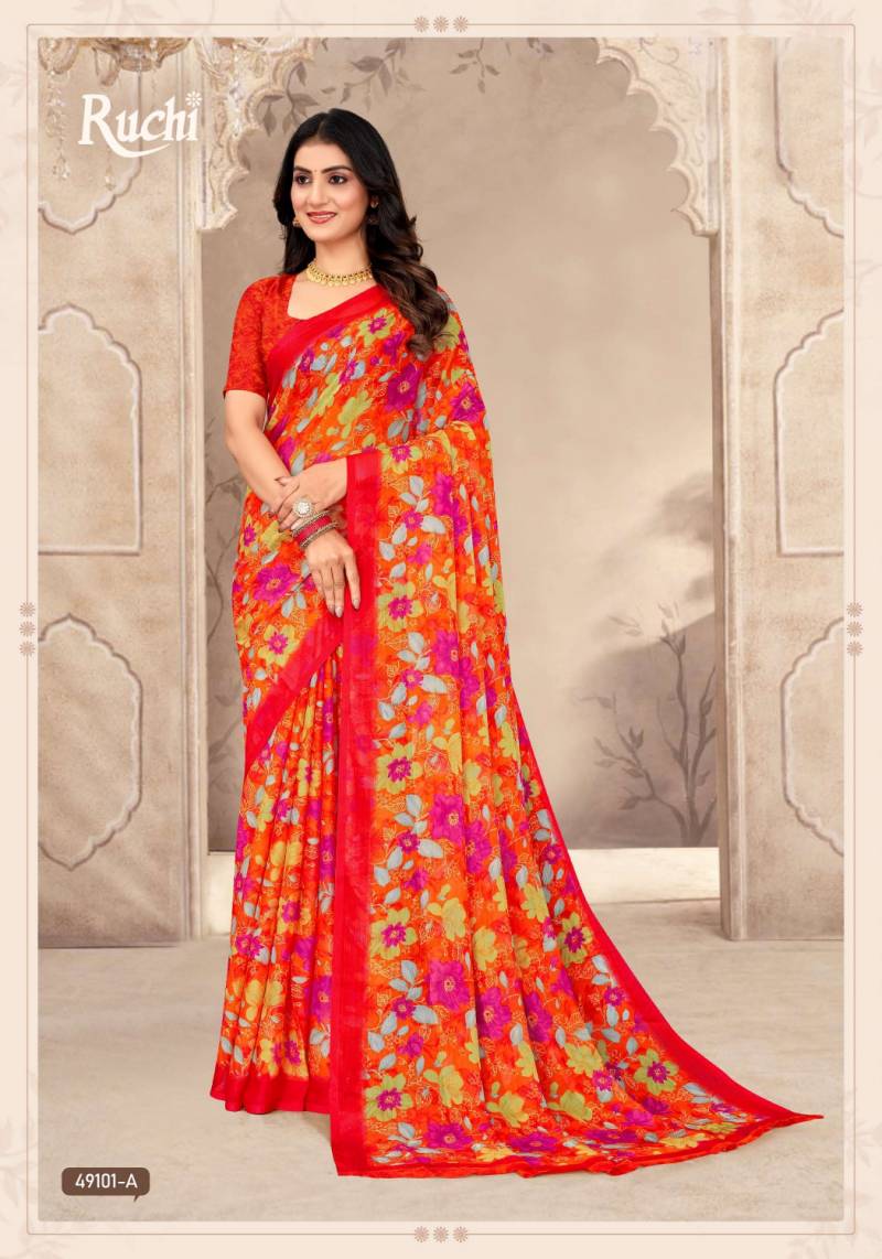 Ruchi Star Chiffon 202 Chiffon Printed Saree