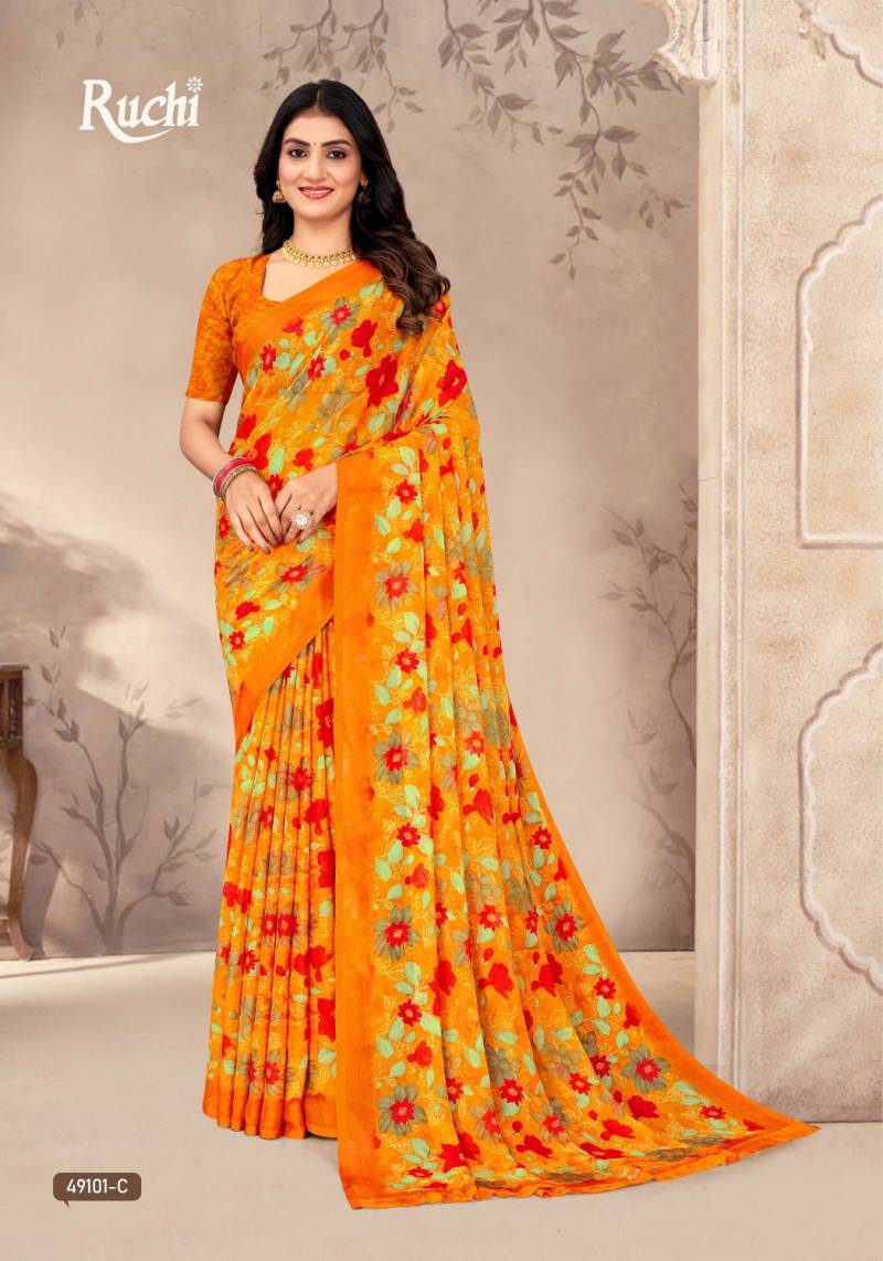 Ruchi Star Chiffon 202 Chiffon Printed Saree