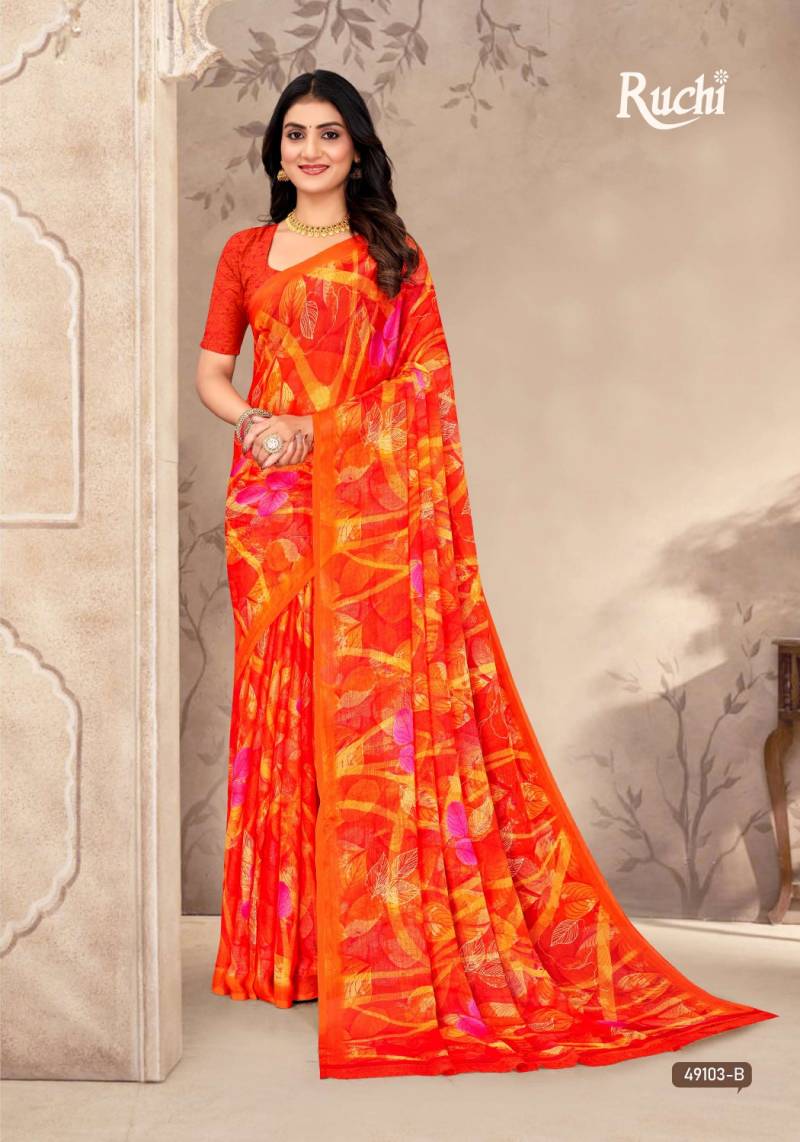 Ruchi Star Chiffon 202 Chiffon Printed Saree