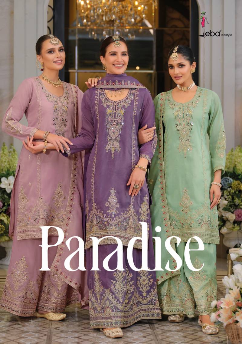 Eba Paradise Shimmer With Embroidered Ready Made Suits