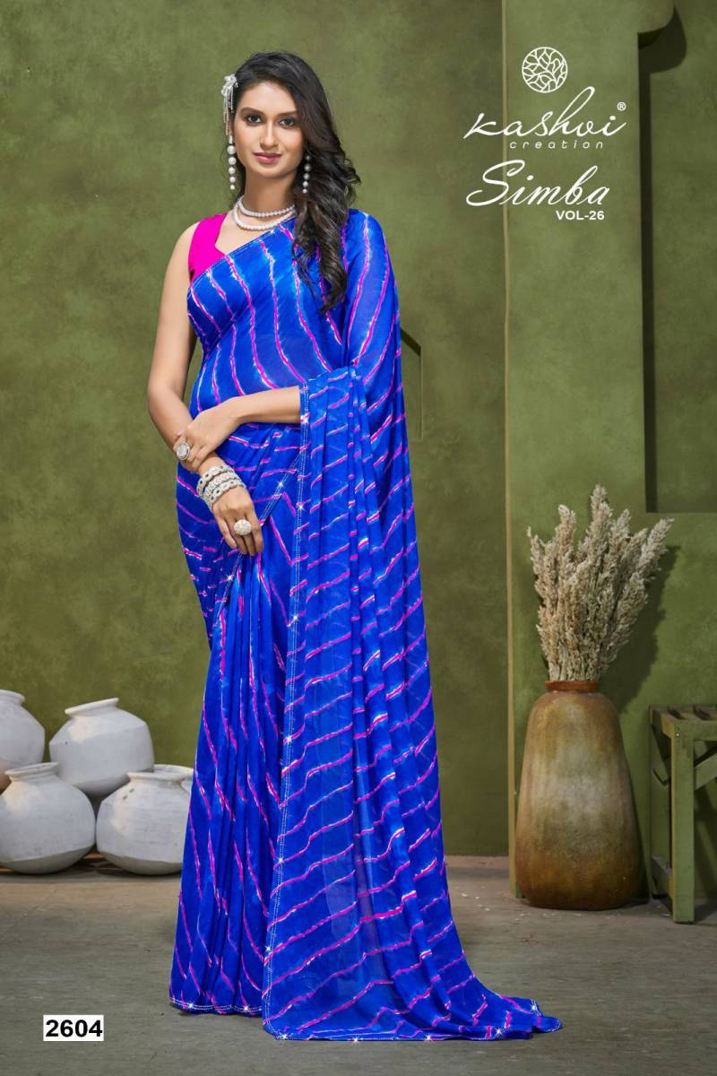Kashvi Simba Vol 26 Georgette Lehariya Printed Saree