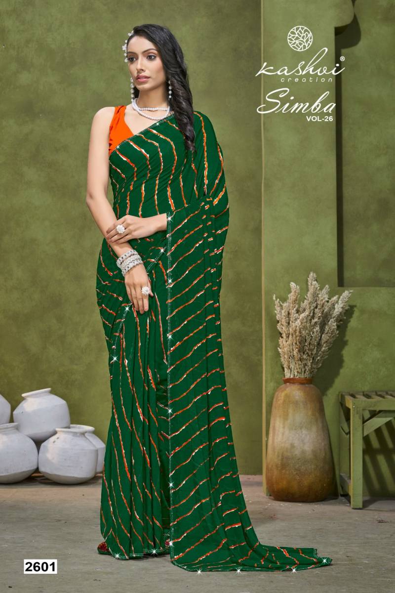 Kashvi Simba Vol 26 Georgette Lehariya Printed Saree