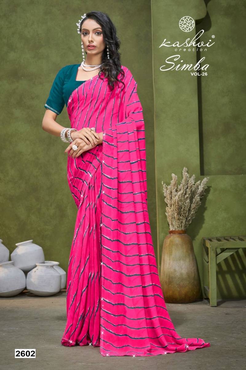 Kashvi Simba Vol 26 Georgette Lehariya Printed Saree
