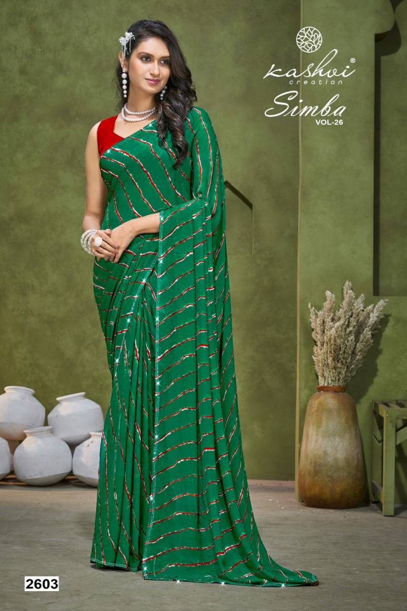 Kashvi Simba Vol 26 Georgette Lehariya Printed Saree