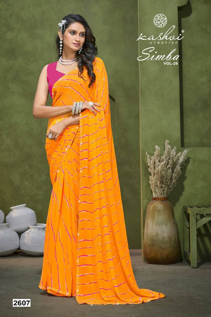 Kashvi Simba Vol 26 Georgette Lehariya Printed Saree