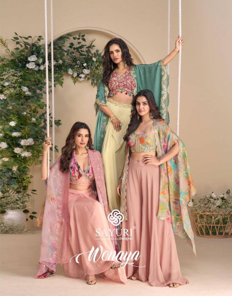 Sayuri Wonaya Chinon Silk Designer Indo Western