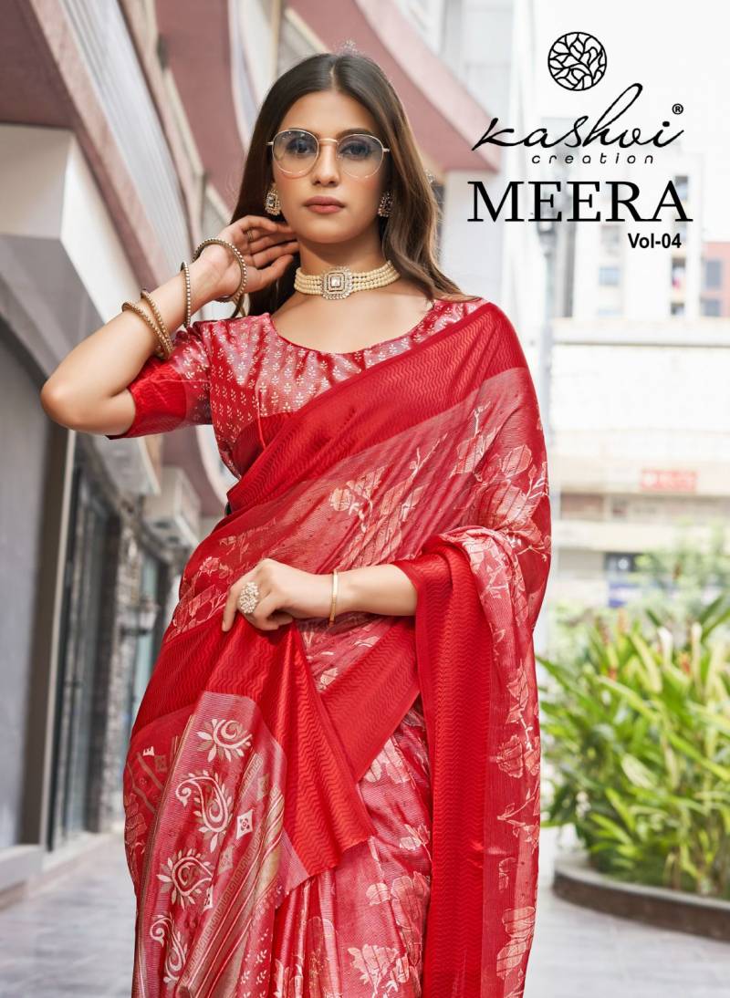 Kashvi Meera Vol 4 Brasso Dobby Border Printed Saree
