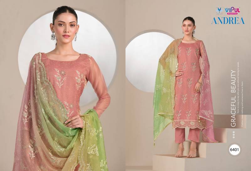 Vipul Andrea Organza With Embroidered Designer Salwar Suits