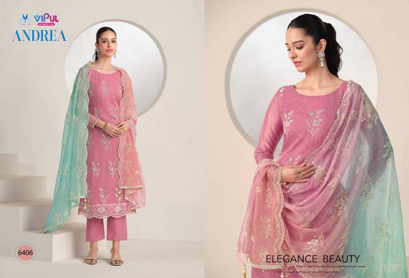 Vipul Andrea Organza With Embroidered Designer Salwar Suits