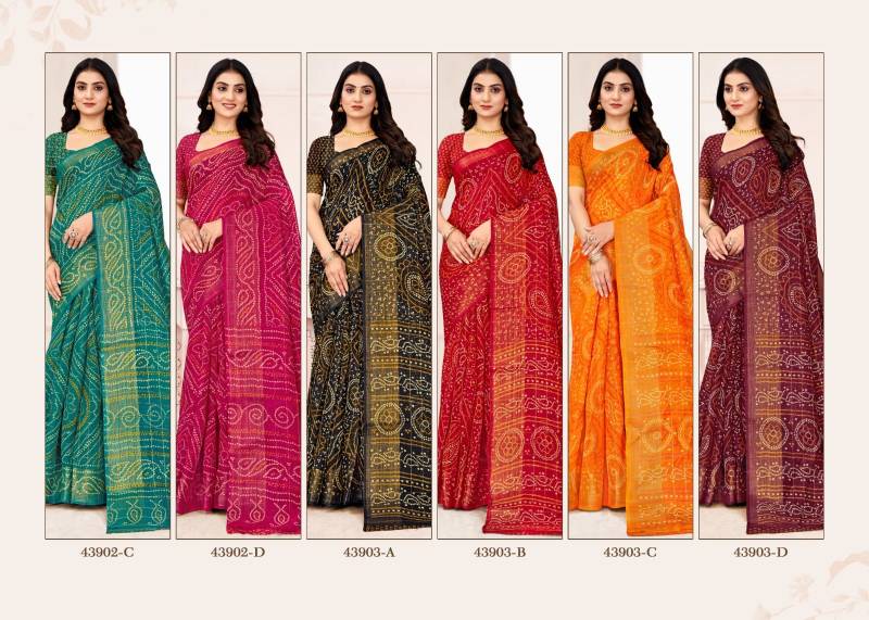 Ruchi Golden Checks Linen Silk Printed Saree