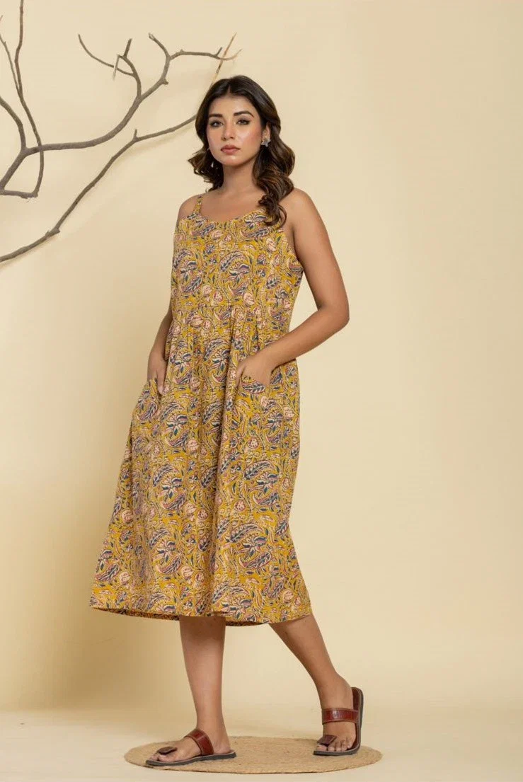 Naisha K 159 Cotton Casual Wear Midi Dress Collection