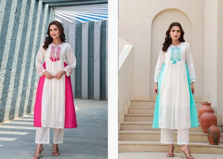 Naisha K 161 Cotton Embroidered Readymade Suit