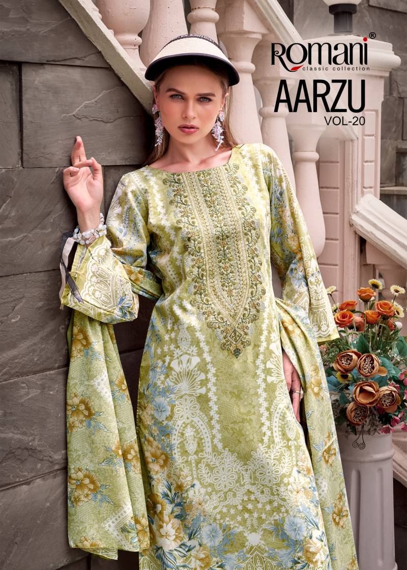 Romani Aarzu Vol 20 Soft Cotton Digital Printed Dress Material