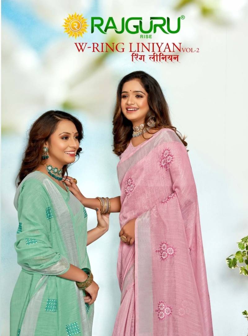 Rajguru Ring Liniyan Vol 2 Embroidered Fancy Sarees