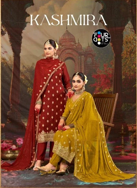 Four Dots Kashmira Organza Crush Dress Material
