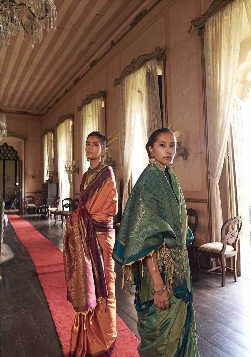 Rajtex Kilkari Tussar Silk Handloom Weaving Fancy Saree