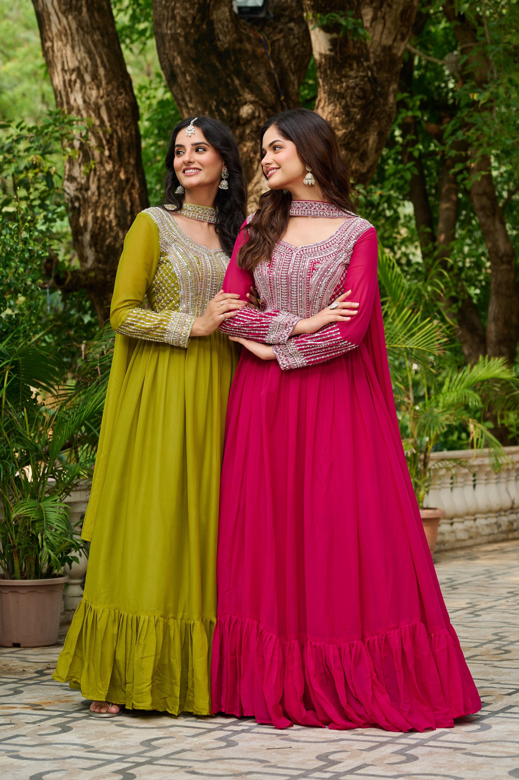 Lekha KA 1151-2 Star Georgette Embroidery Beads Sequins Gown Collection