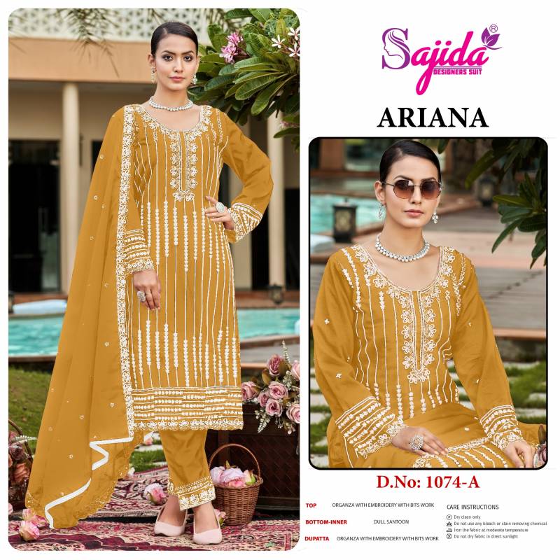 Sajida Ariana Organza Pakistani Salwar Kameez