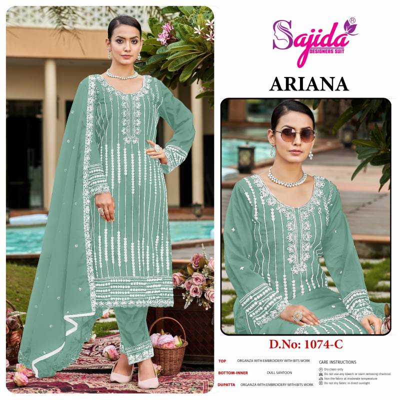 Sajida Ariana Organza Pakistani Salwar Kameez