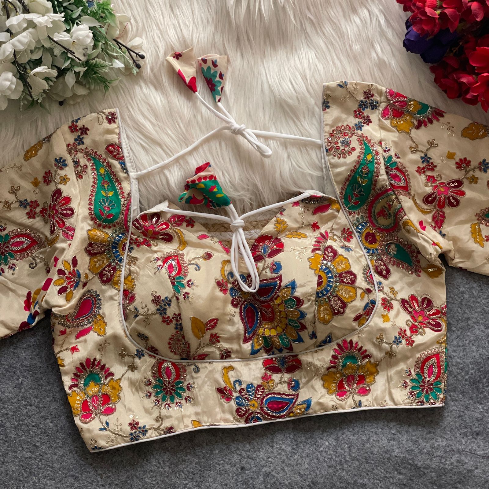 Ruh 02 Heavy Chinon Position Printed Wedding Blouse