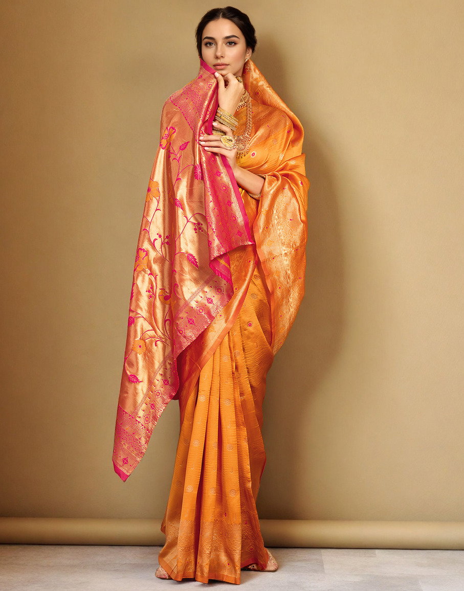 Meera 293 Party Wear Zari Weaving Worked Paithani Silk Saree with Un Stitched Blouse