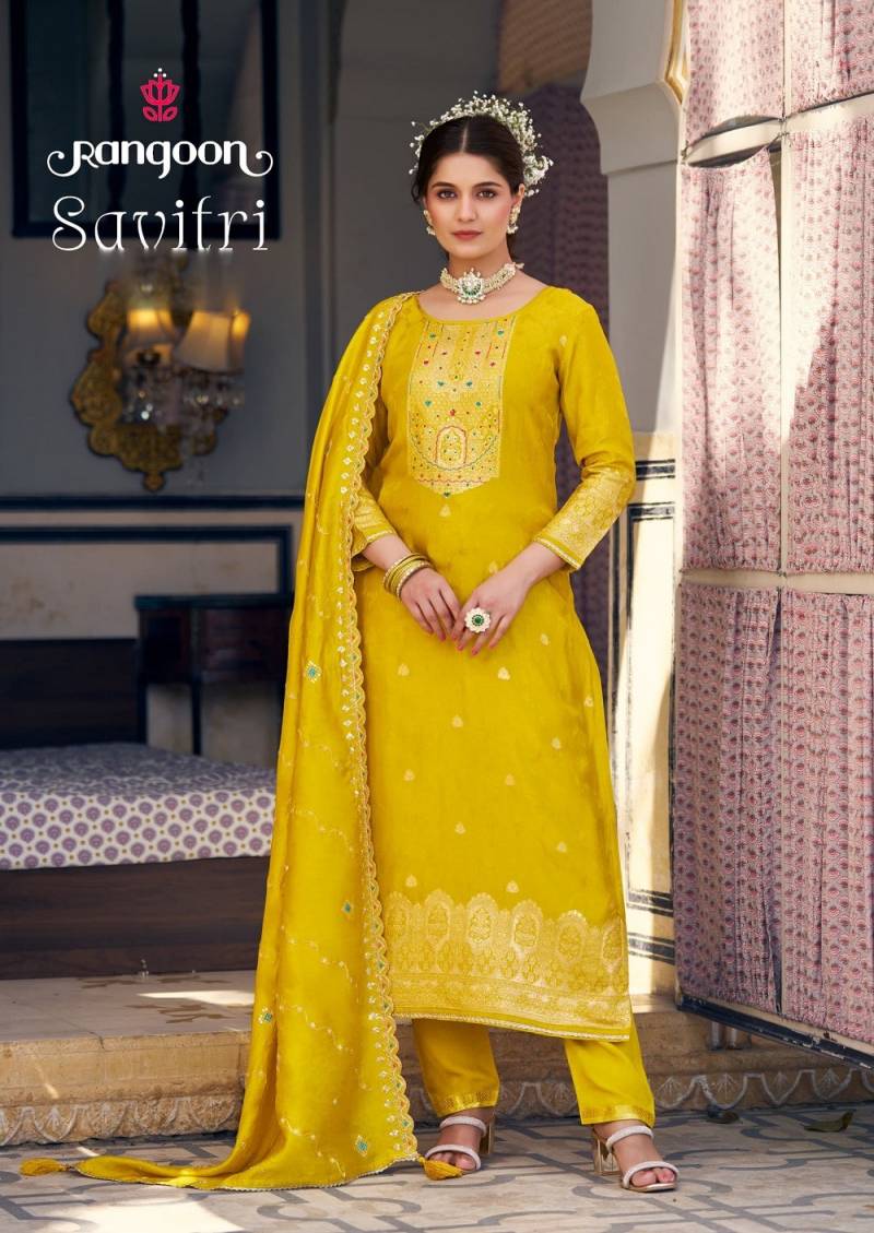 Rangoon Savitri Dola Russian Jacquard Kurti Bottom With Dupatta