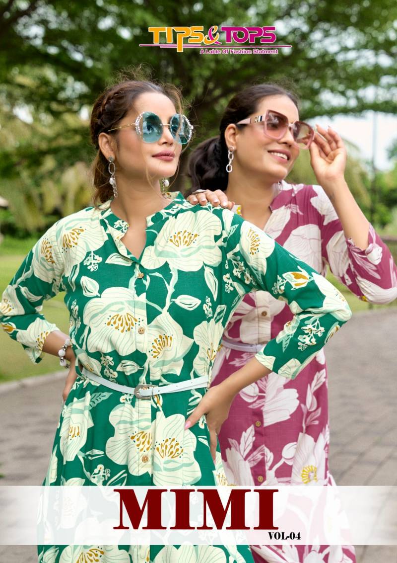 Tips And Top Mimi Vol 4 Rayon Printed Kurtis Collection