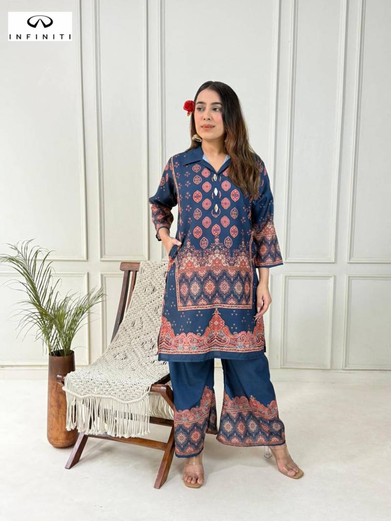 Naisha K 167 Casual Wear Lilen Printed Cord Sets Collection
