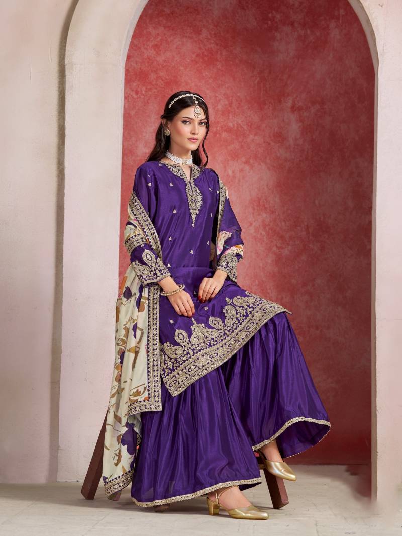 Aanaya Vol 228 Designer Chinon Silk Salwar Suits Collection