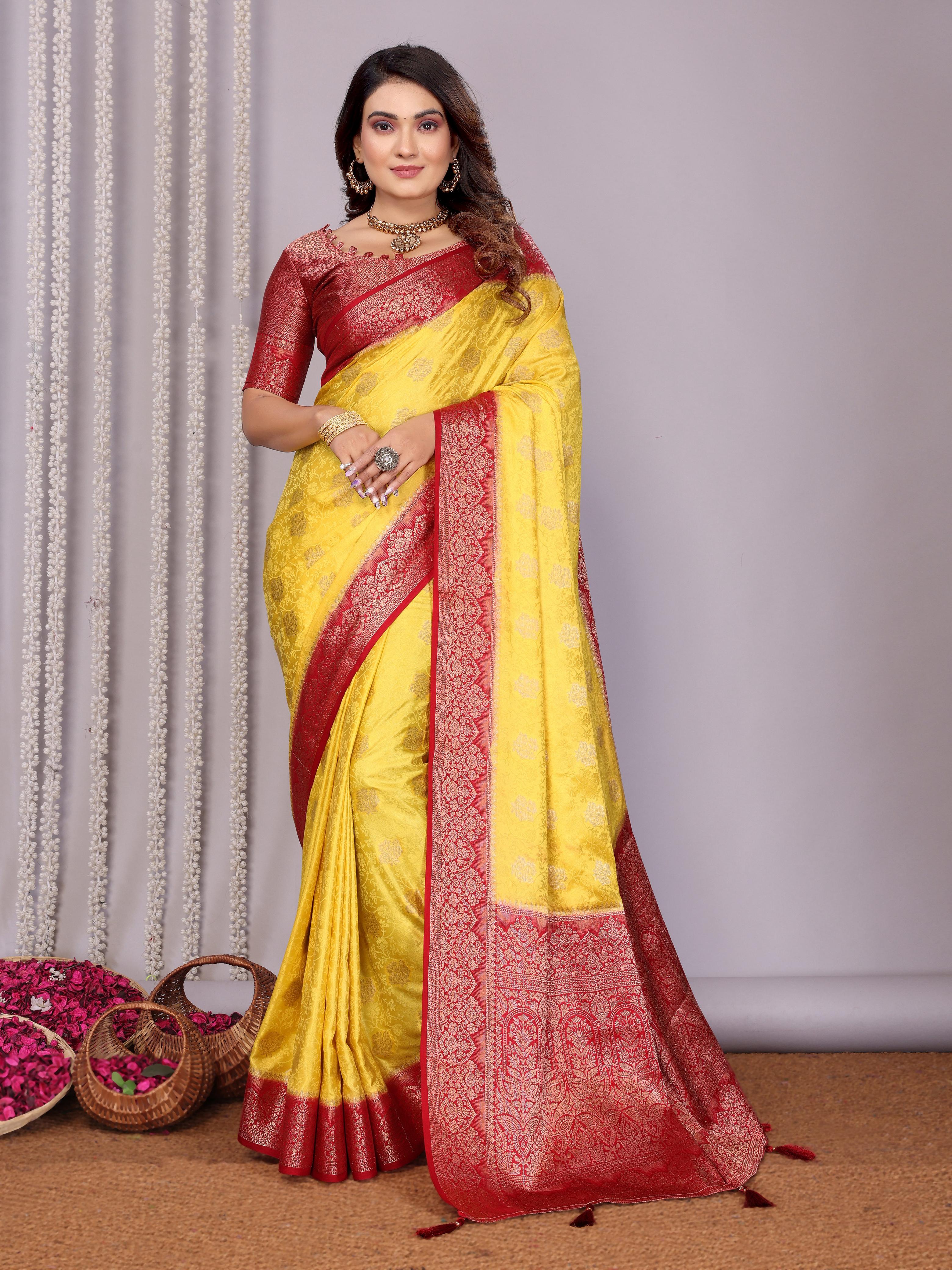 Lekha VC Sandhya Handloom Satin Silk Zari Weaving Saree Collection