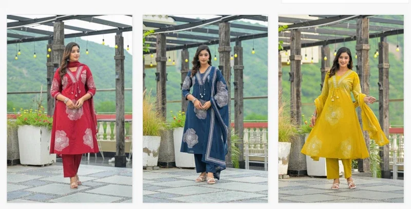 Naisha K 169 Cotton Printed Kurti Bottom With Dupatta