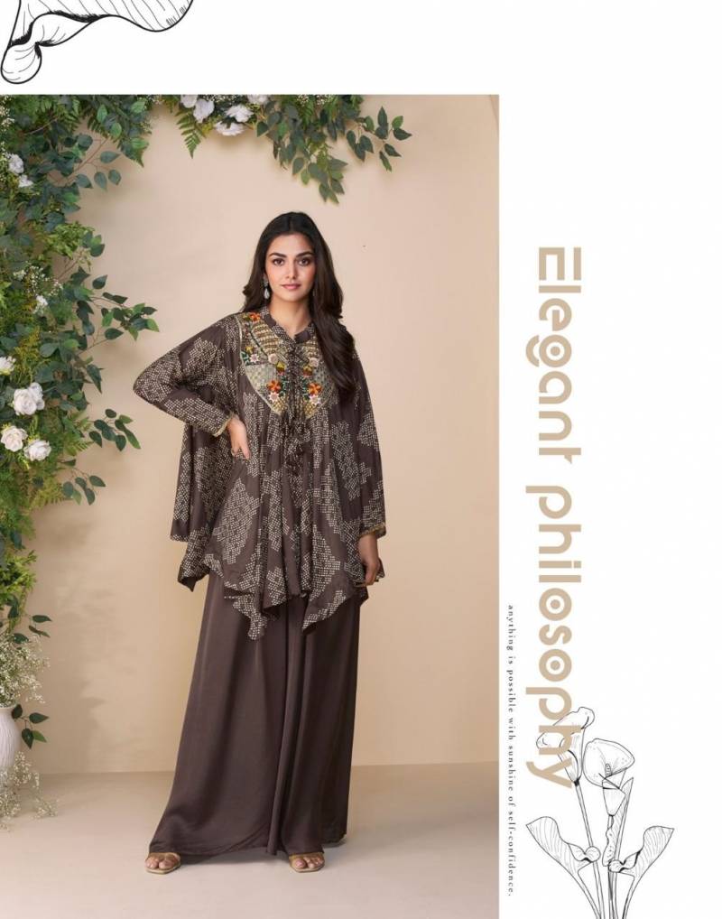 Sayuri Classic Designer Chinon Silk Indo Western Collection