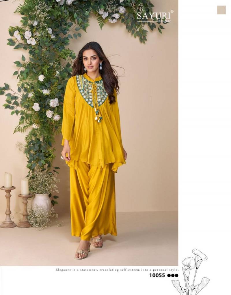 Sayuri Classic Designer Chinon Silk Indo Western Collection