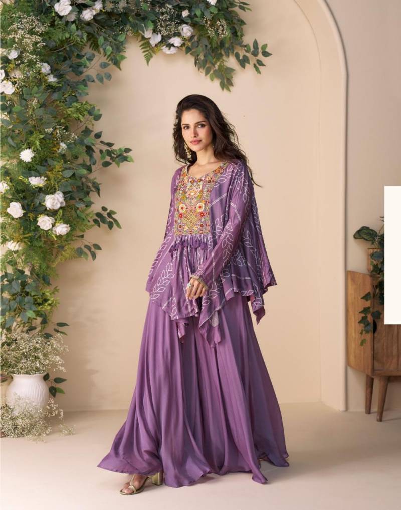 Sayuri Classic Designer Chinon Silk Indo Western Collection