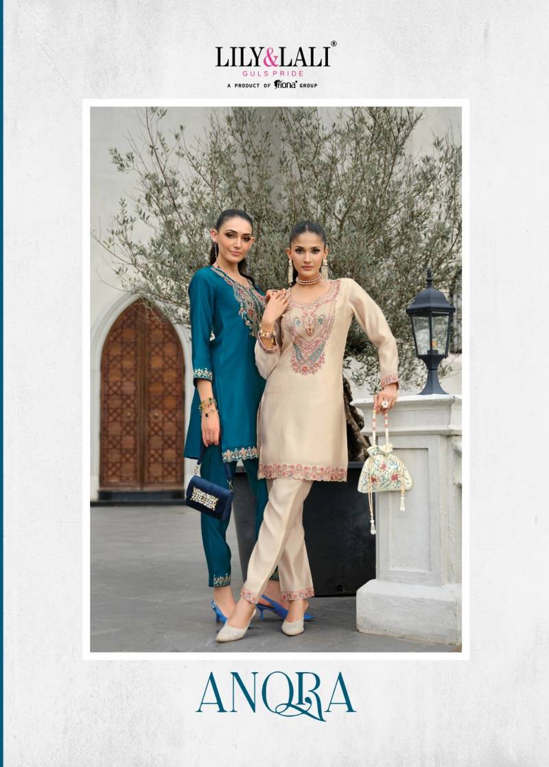 Lily And Lali Anora Tusser Silk With Lining Co Ord Set