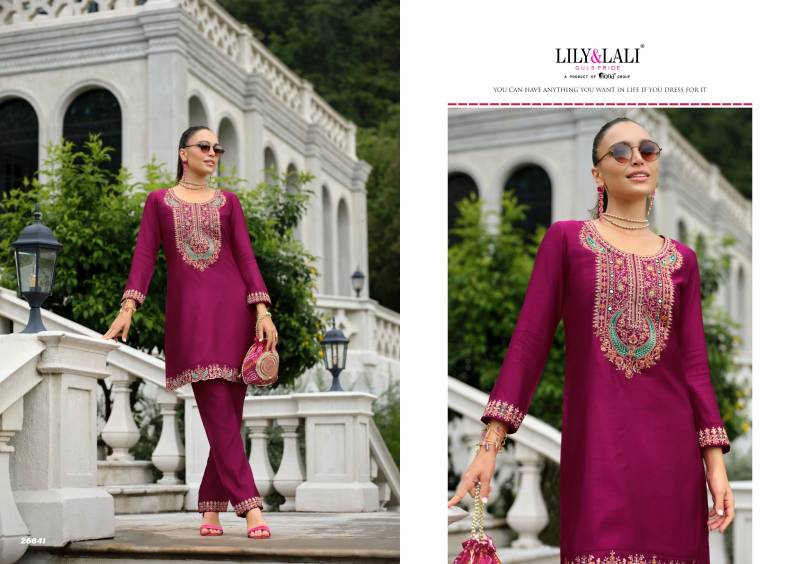 Lily And Lali Anora Tusser Silk With Lining Co Ord Set