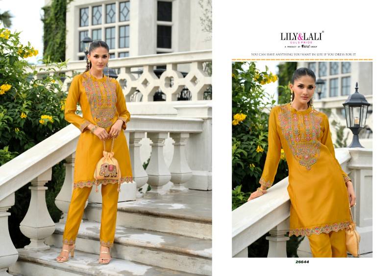 Lily And Lali Anora Tusser Silk With Lining Co Ord Set